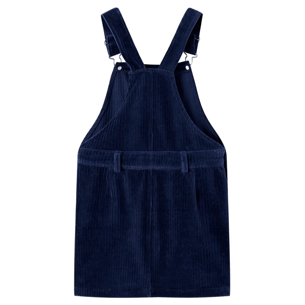 vidaXL Kindertuinjurk 104 ribfluweel marineblauw afbeelding