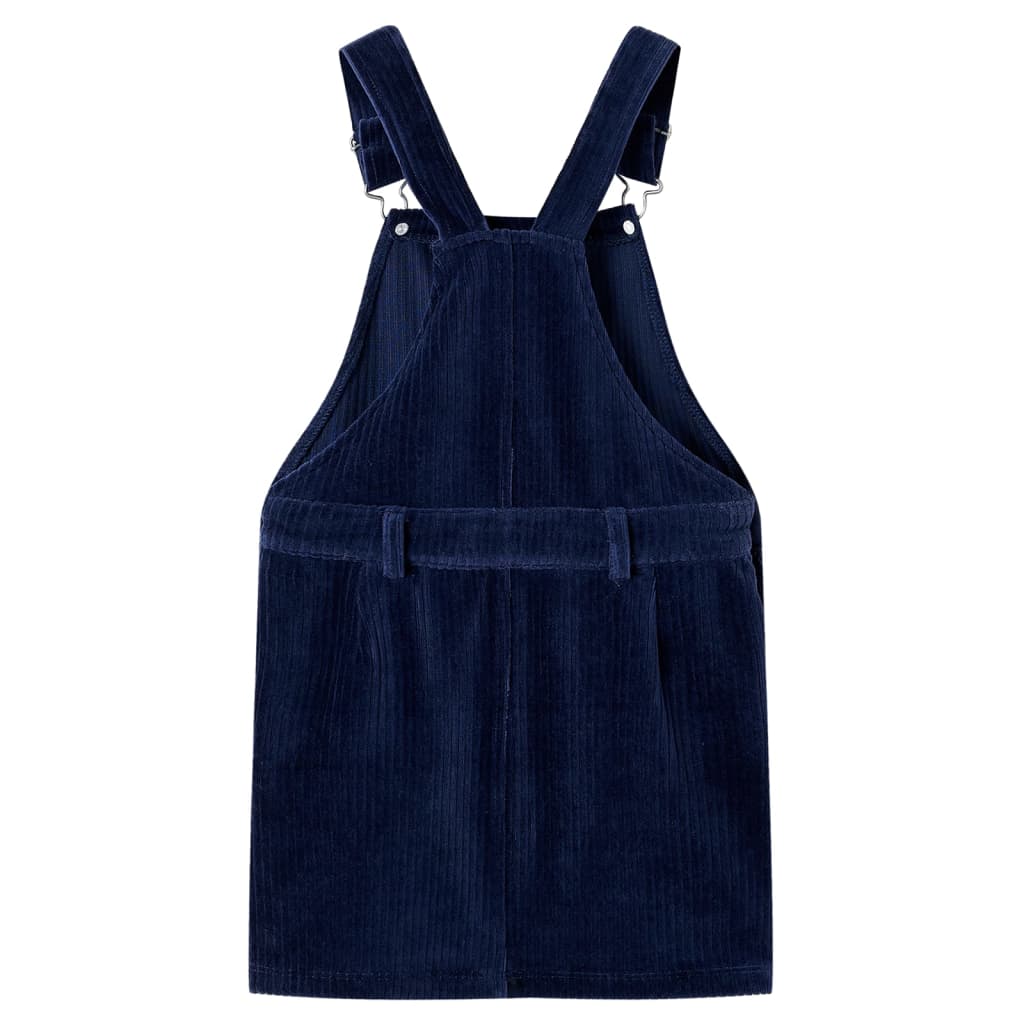 vidaXL Kindertuinjurk 116 ribfluweel marineblauw afbeelding