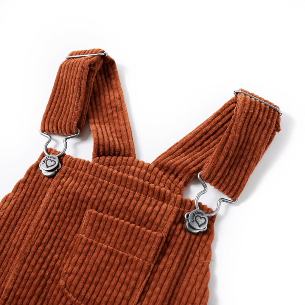 Thumbnail - vidaXL Kinder-Latzkleid Cord Cognac 116