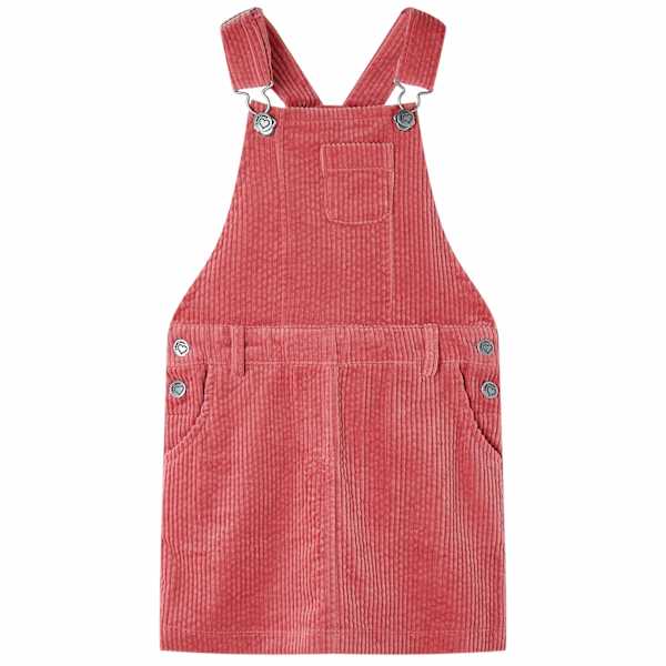 vidaXL Laste traksidega kleit, velvet, roosa , 116