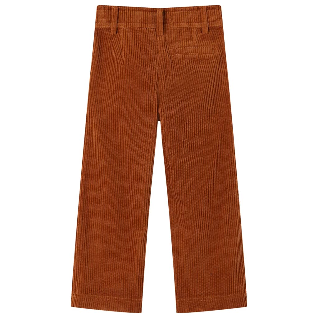 vidaXL Kinderbroek 128 ribfluweel cognackleurig afbeelding