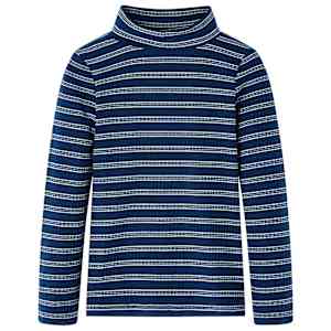 Otroška majica z dolgimi rokavi mornarsko modra 140