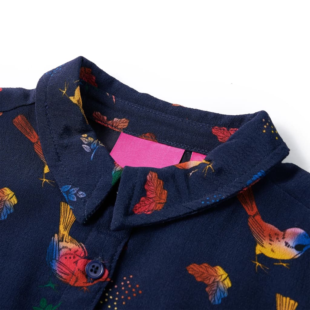 Thumbnail - vidaXL Kinderkleid mit Langen Ärmeln Marineblau 104