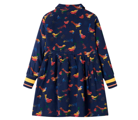 Rochie cu m&acirc;neci lungi pentru copii, bleumarin, 140