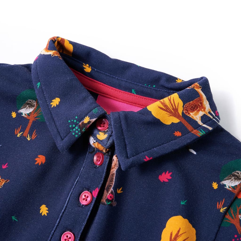 Thumbnail - vidaXL Kinderkleid mit Langen Ärmeln und Kordelzug Marineblau 140
