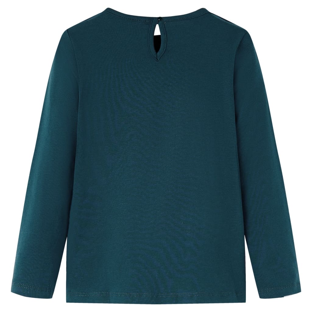 vidaXL Kindershirt met lange mouwen 92 donkergroen afbeelding