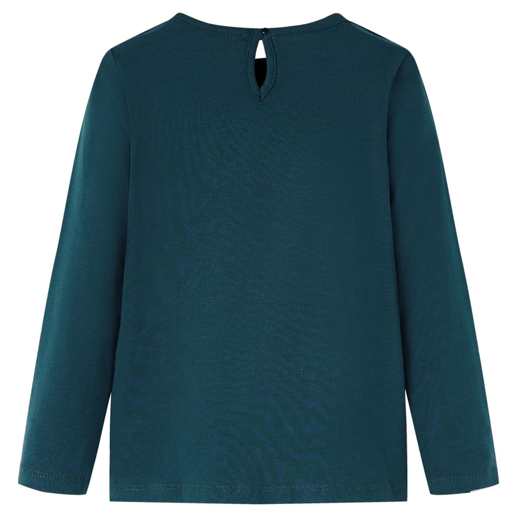 vidaXL Kindershirt met lange mouwen 104 donkergroen afbeelding