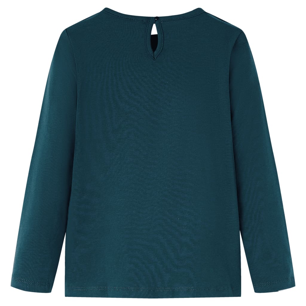 vidaXL Kindershirt met lange mouwen 140 donkergroen afbeelding