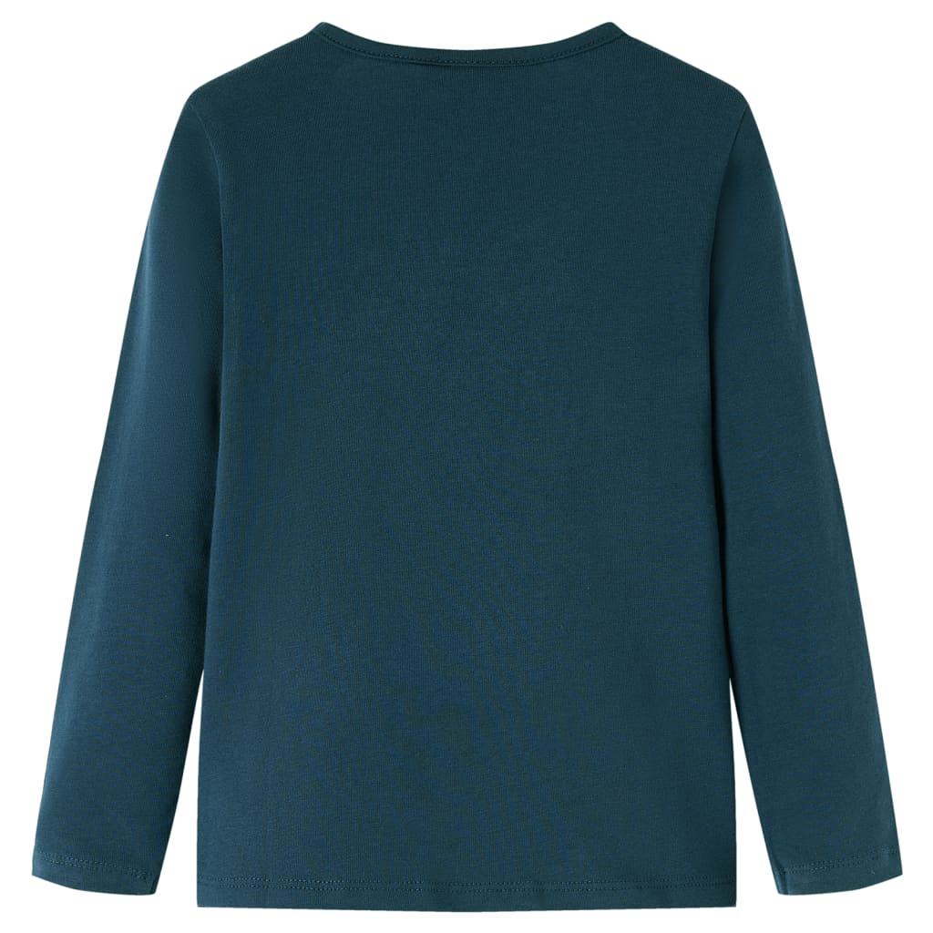 vidaXL Kindershirt met lange mouwen 104 donkergroen afbeelding