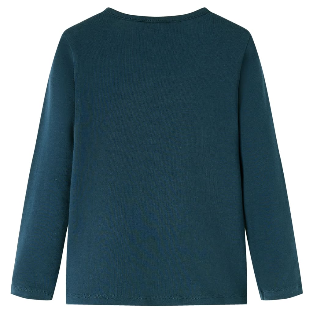 vidaXL Kindershirt met lange mouwen 116 donkergroen afbeelding