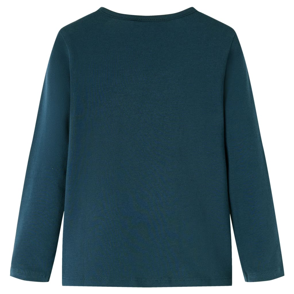 vidaXL Kindershirt met lange mouwen 128 donkergroen afbeelding