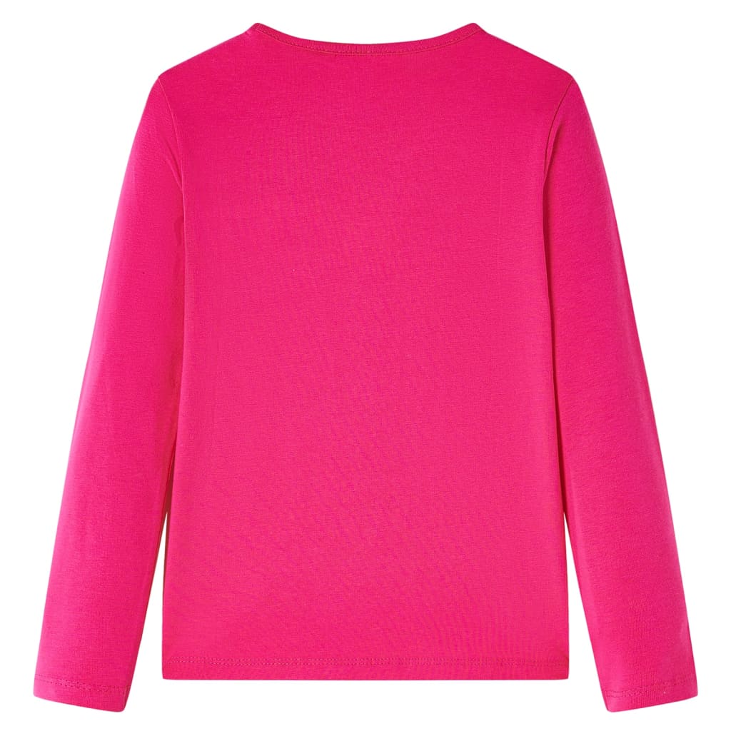 vidaXL Kindershirt met lange mouwen 92 felroze afbeelding