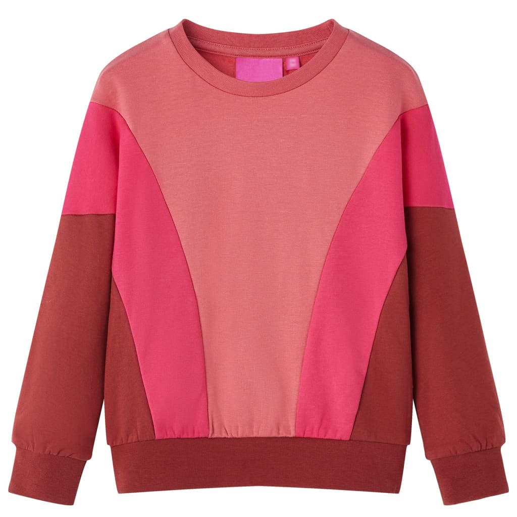 vidaXL Kinder-Sweatshirt Farbblock Rosa und Henna 92