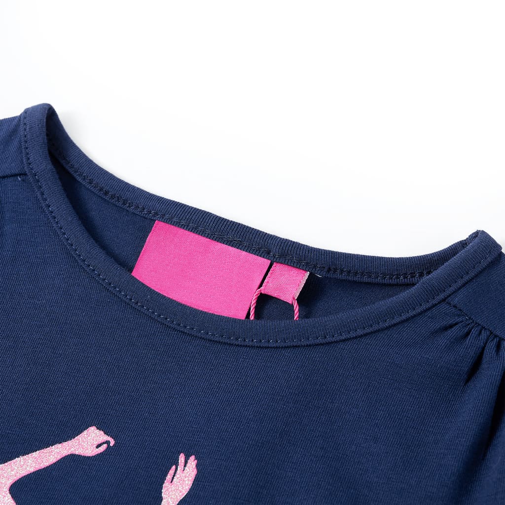 Koszulka dziecięca z długimi rękawami, baletnica, granatowa, 116
