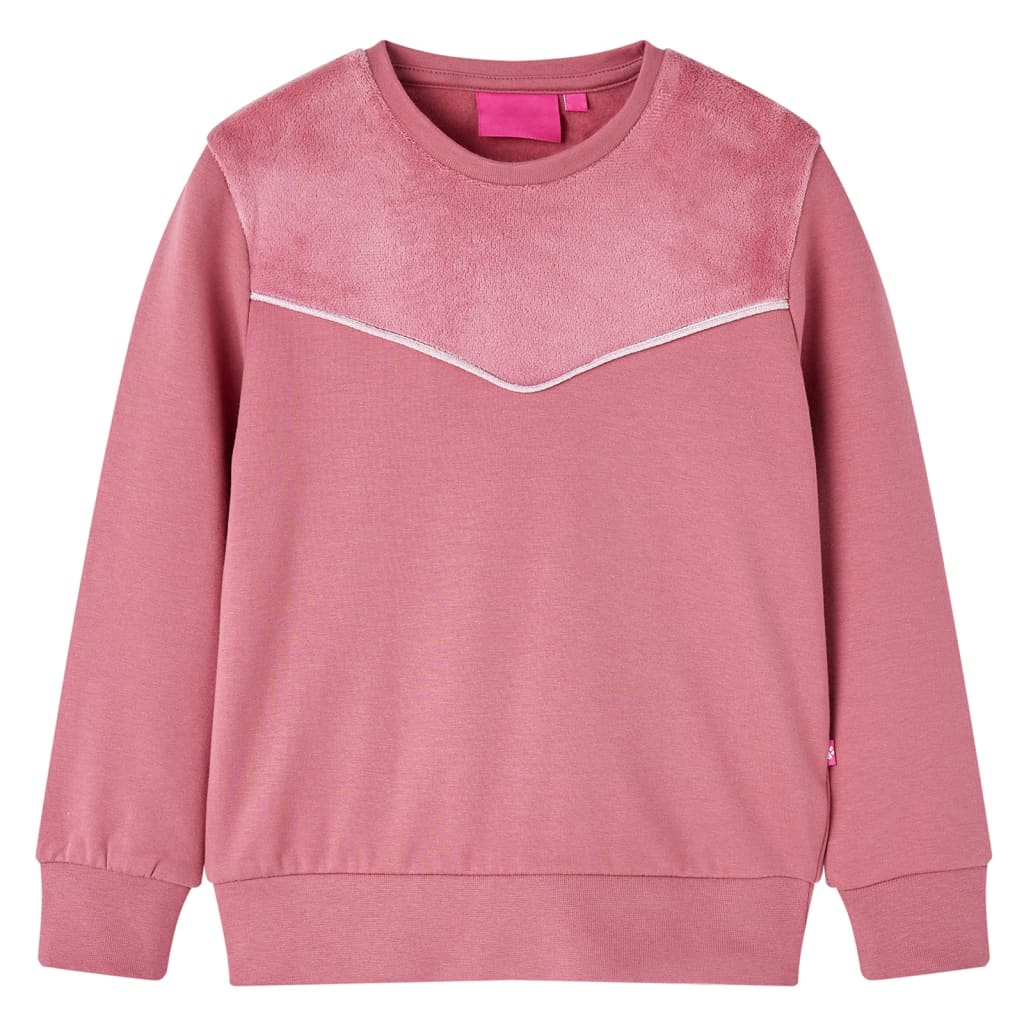 vidaXL Kinder-Sweatshirt Samt-Patchwork Himbeerrosa 92