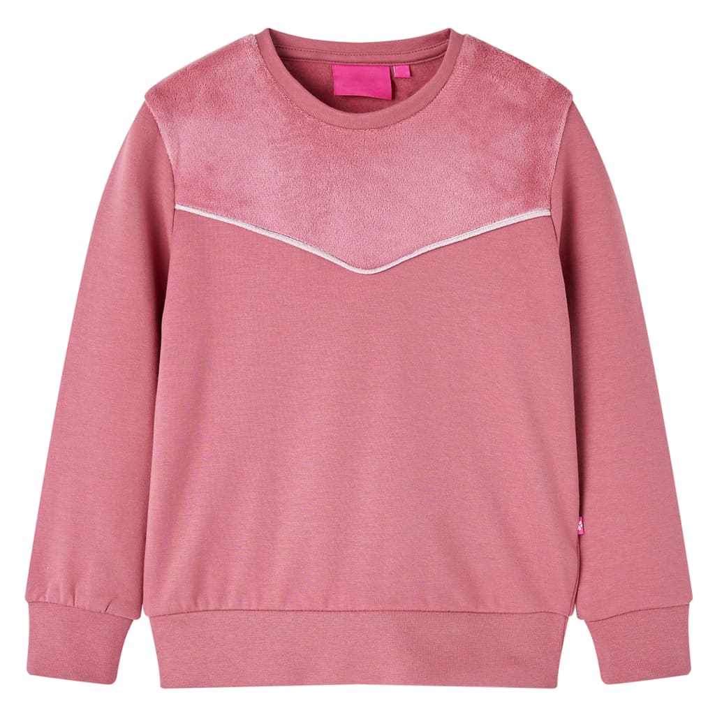 vidaXL Kinder-Sweatshirt Samt-Patchwork Himbeerrosa 140