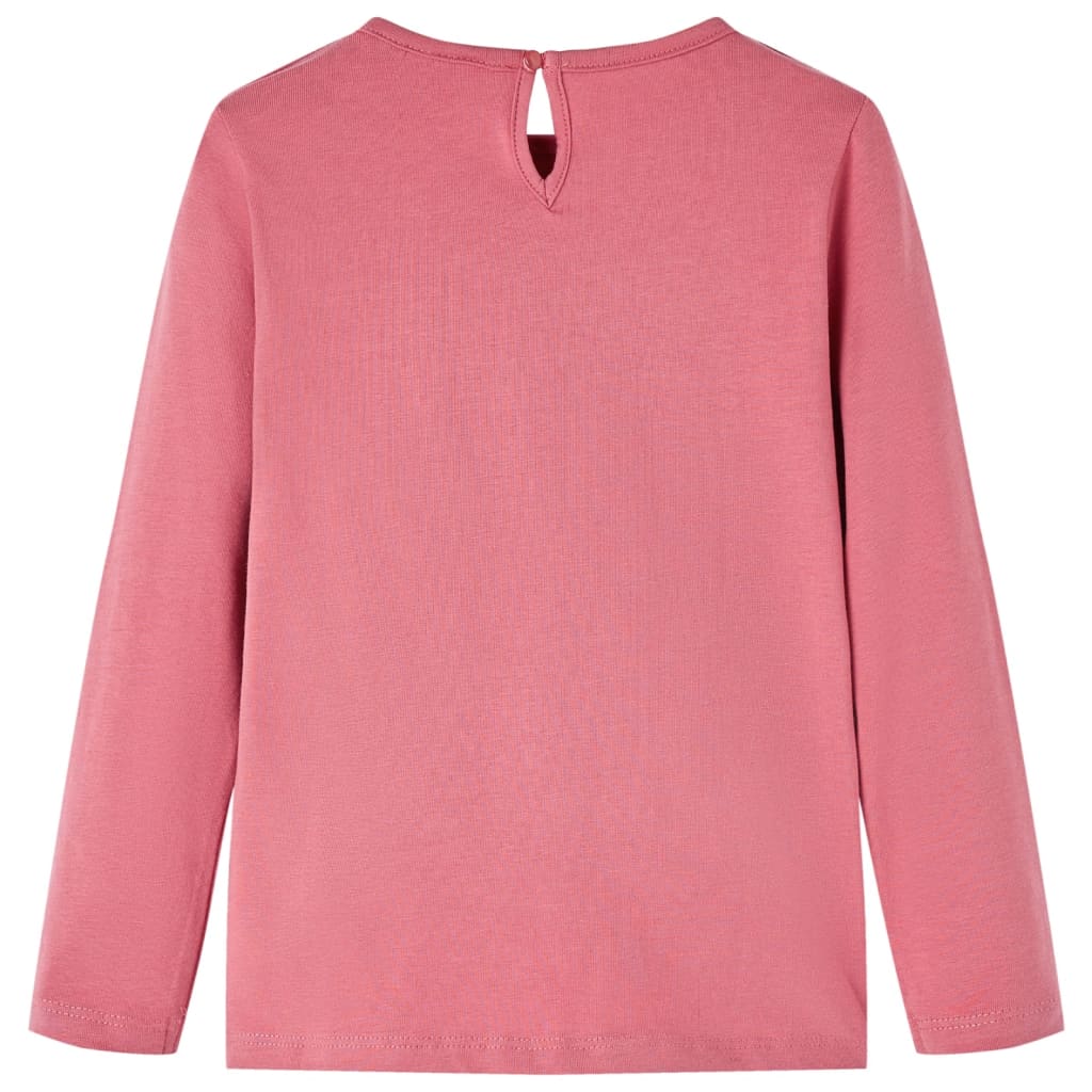 vidaXL Kindershirt met lange mouwen 92 oudroze afbeelding
