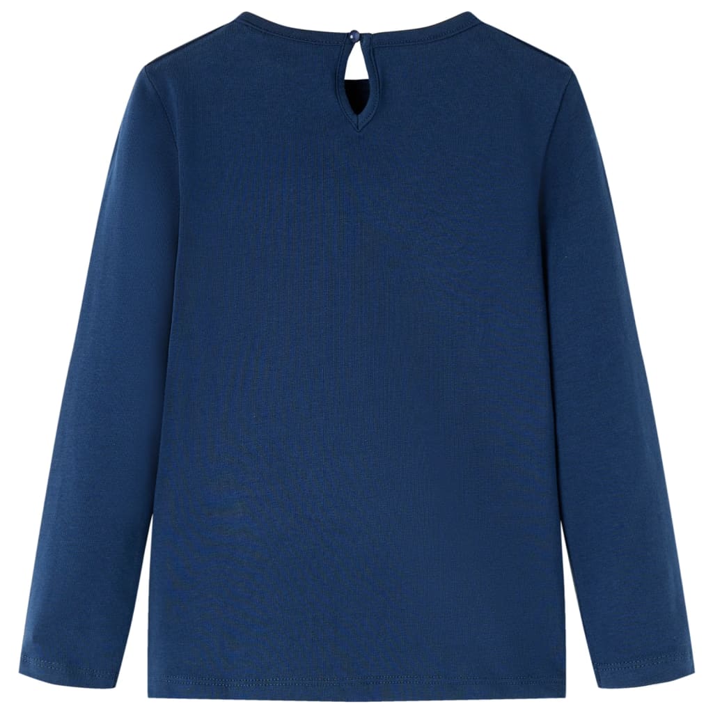 vidaXL Kindershirt met lange mouwen 128 marineblauw afbeelding