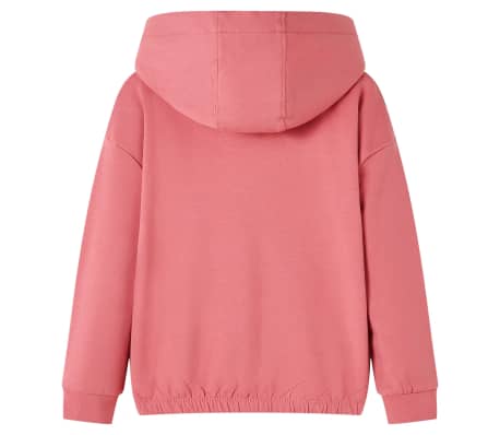 Sweat-shirt &agrave; capuche pour enfants rose ancien 128