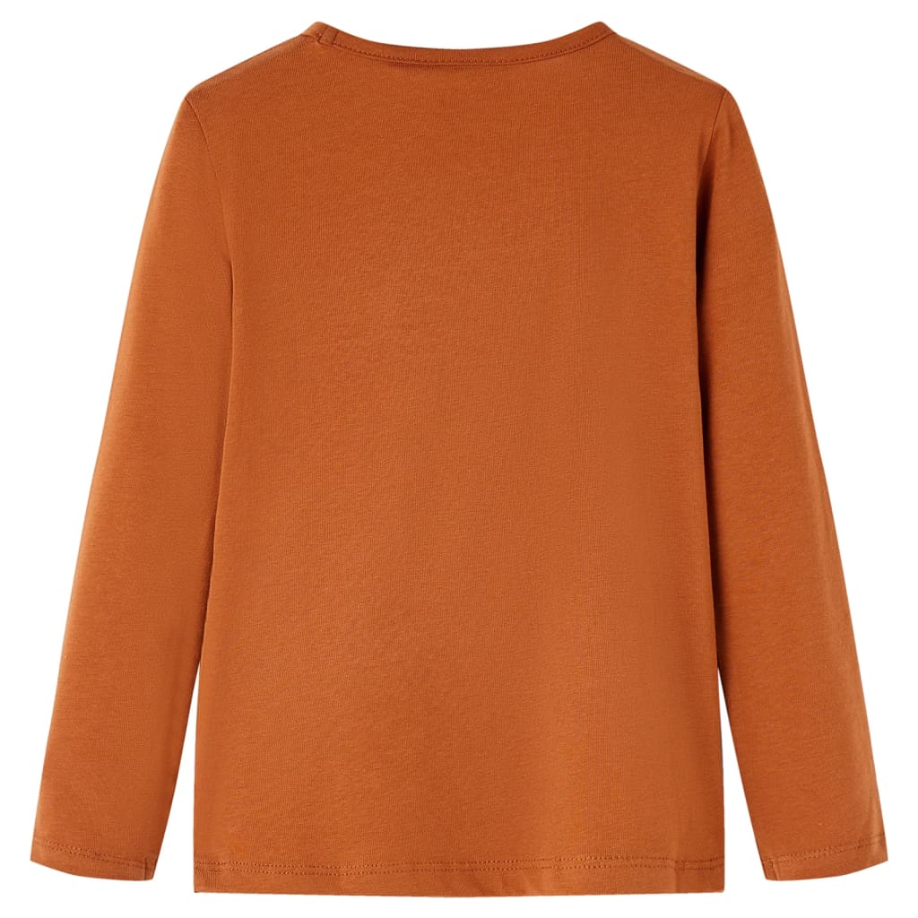 vidaXL Kindershirt met lange mouwen 104 cognackleurig afbeelding