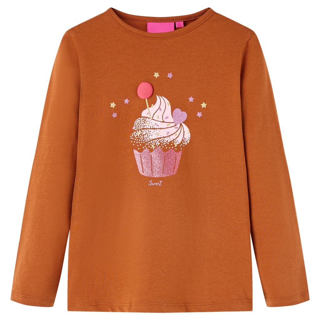 vidaXL Kinder-Langarmshirt Cognac 140