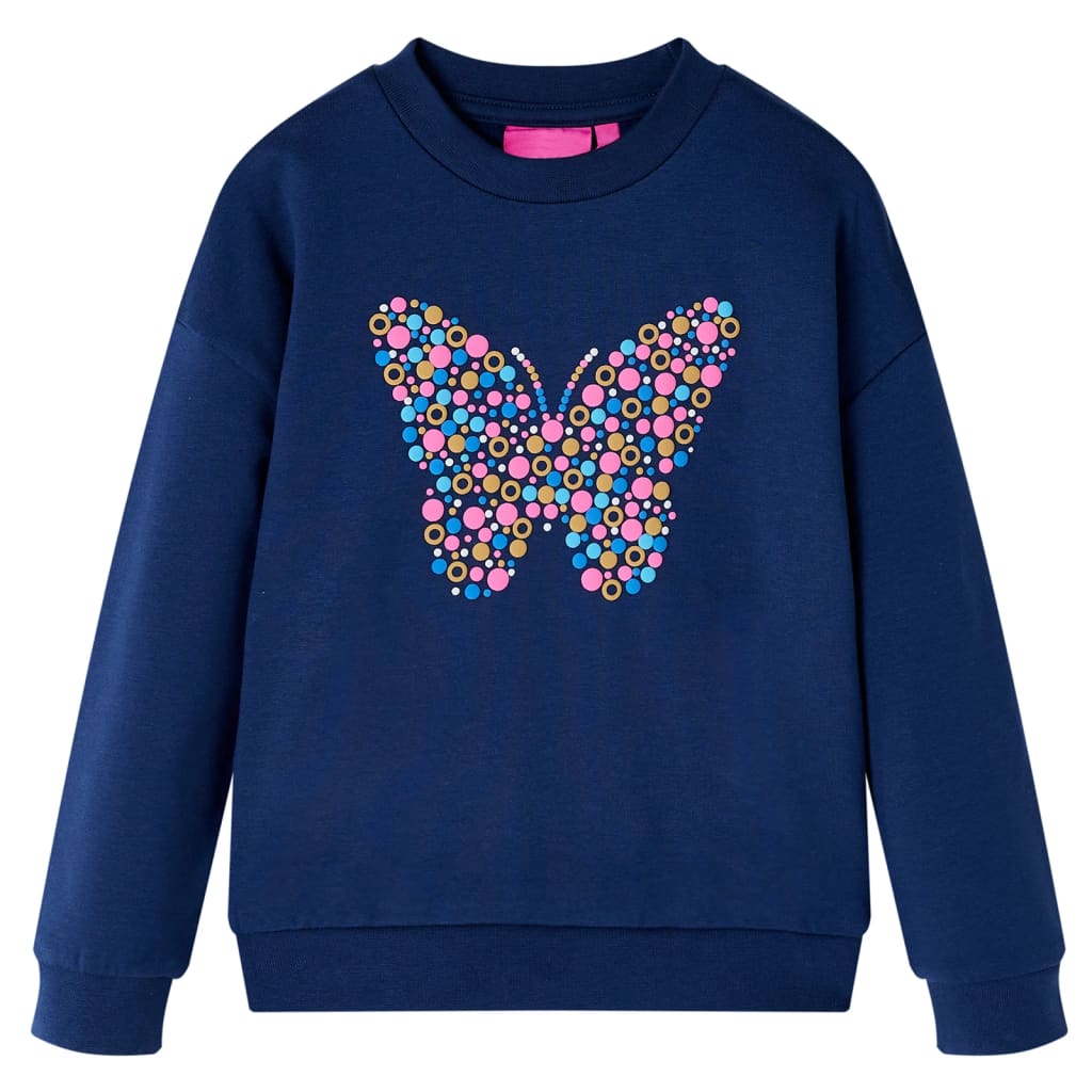 Bluzon pentru copii cu imprimeu fluture, bleumarin, 104
