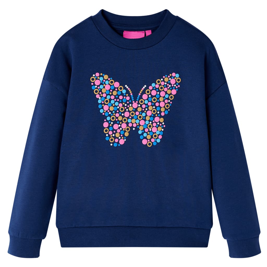 Bluzon pentru copii cu imprimeu fluture, bleumarin, 140