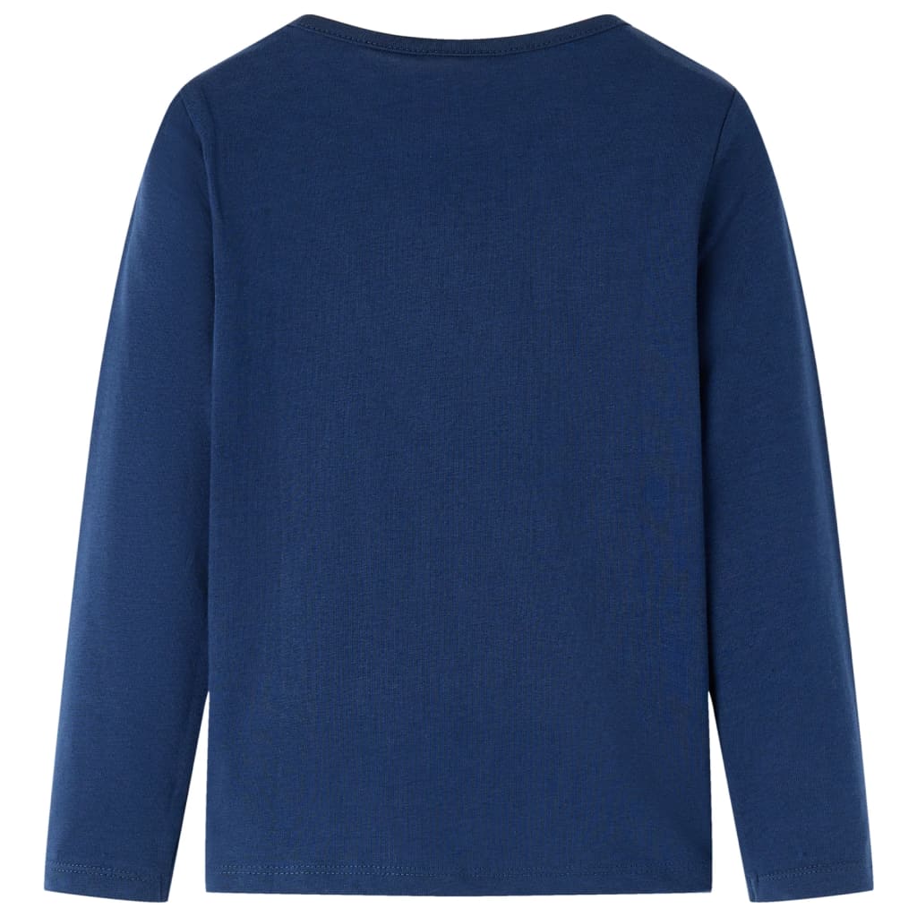 vidaXL Kindershirt met lange mouwen 92 marineblauw afbeelding