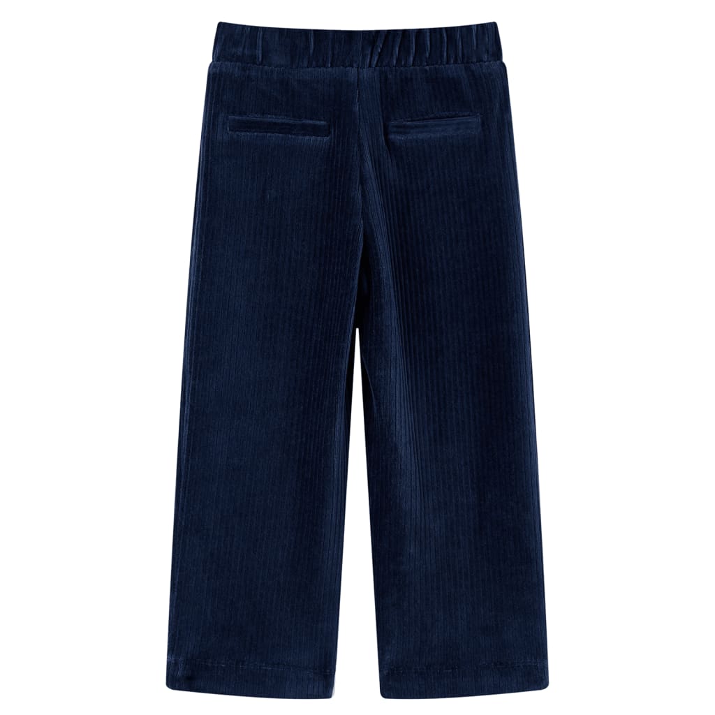vidaXL Kinderbroek 128 ribfluweel marineblauw afbeelding