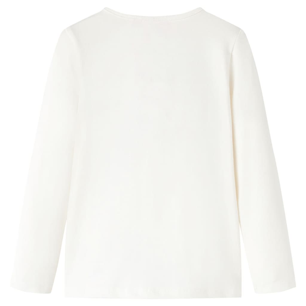 vidaXL Kindershirt met lange mouwen 128 ecru afbeelding