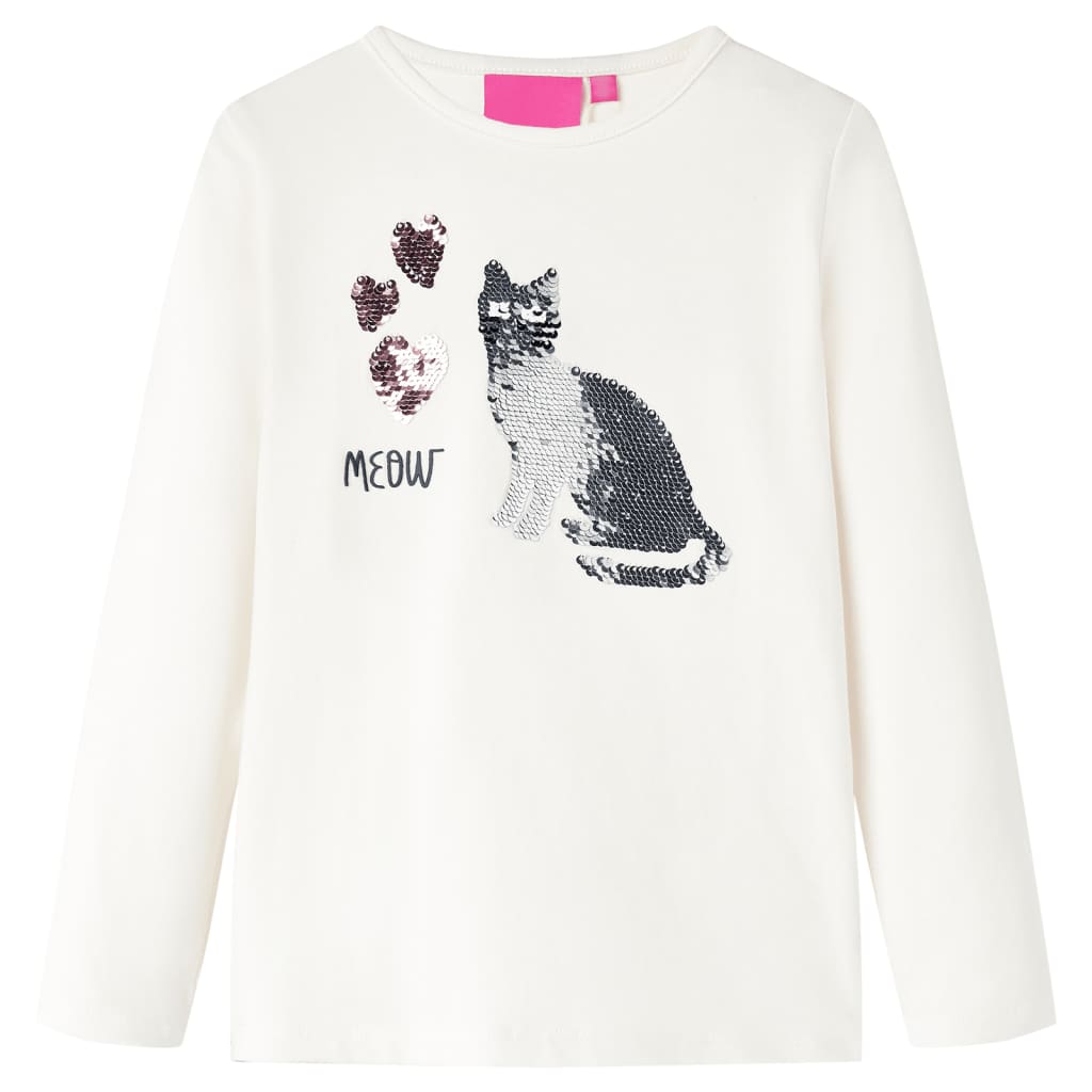 vidaXL Kinder-Langarmshirt Ecru 140