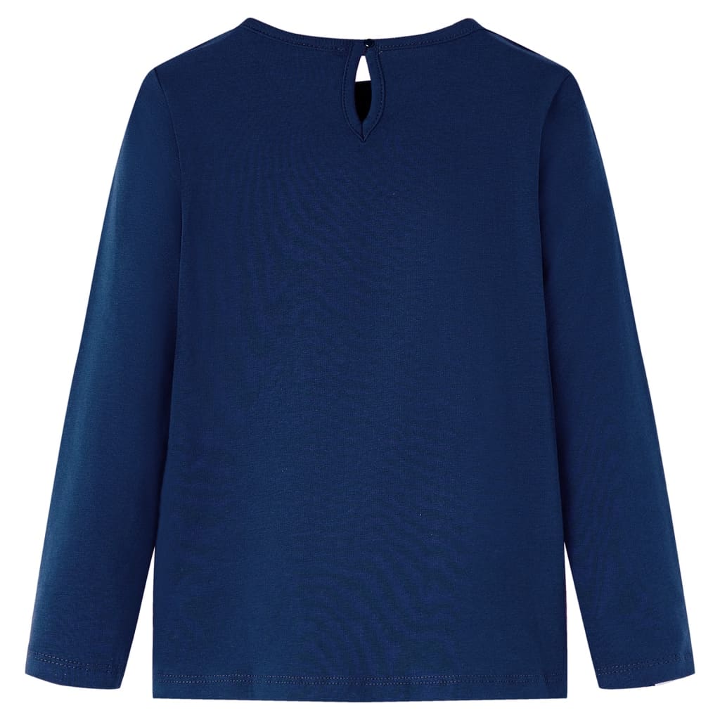 vidaXL Kindershirt met lange mouwen 104 marineblauw afbeelding