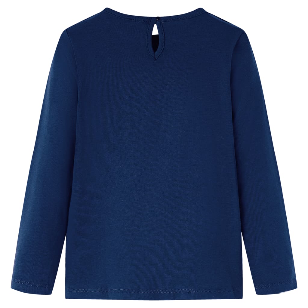vidaXL Kindershirt met lange mouwen 128 marineblauw afbeelding