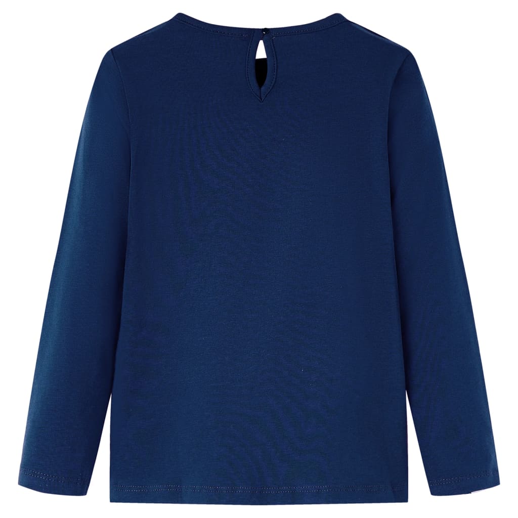 vidaXL Kindershirt met lange mouwen 140 marineblauw afbeelding