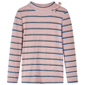 Otroška majica z dolgimi rokavi svetlo roza 128