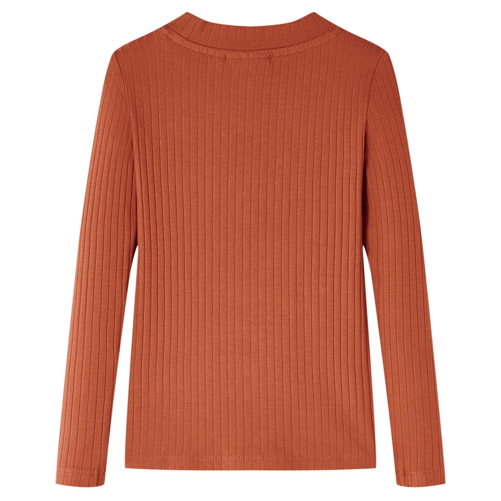 vidaXL Kindershirt met lange mouwen 92 cognackleurig afbeelding