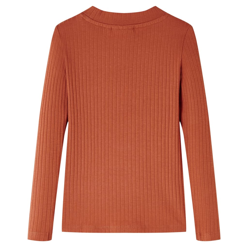 vidaXL Kindershirt met lange mouwen 104 cognackleurig afbeelding