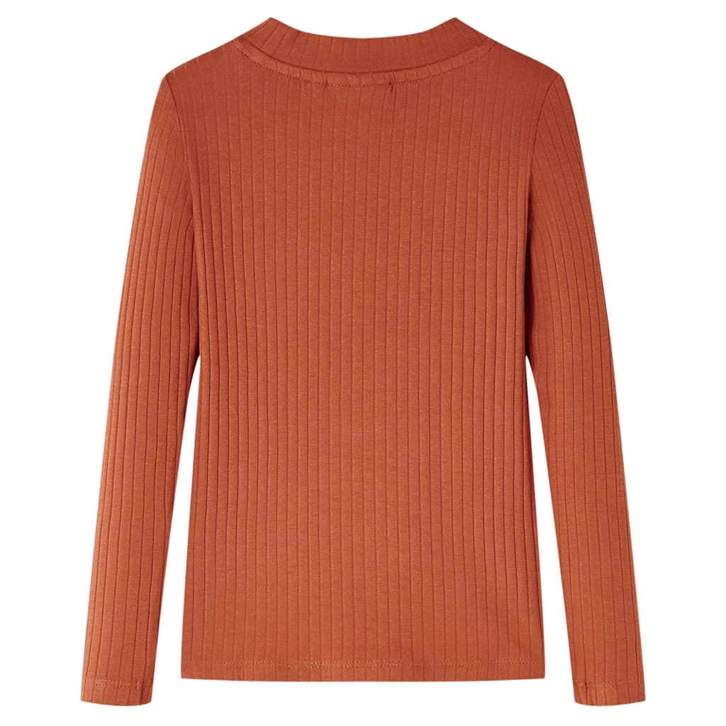 vidaXL Kindershirt met lange mouwen 116 cognackleurig afbeelding