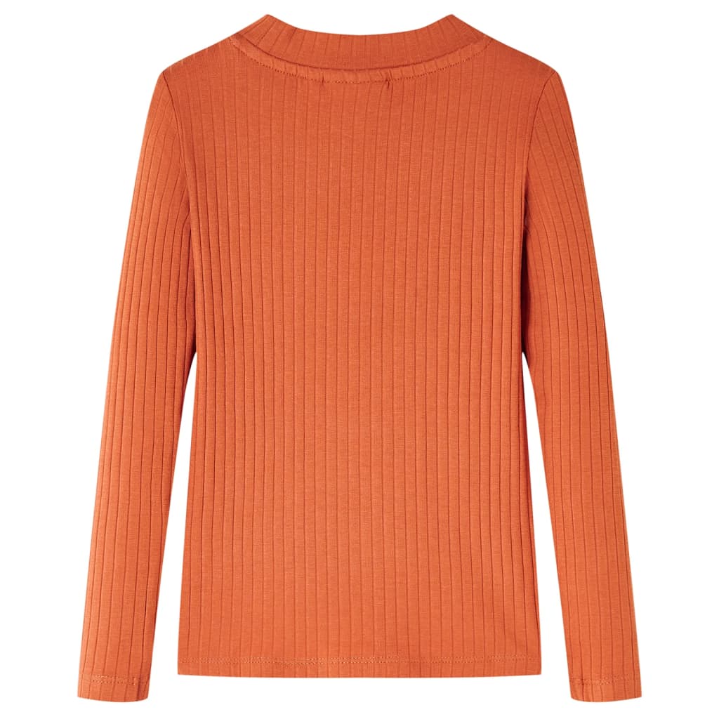 vidaXL Kindershirt met lange mouwen 104 oranjebruin afbeelding