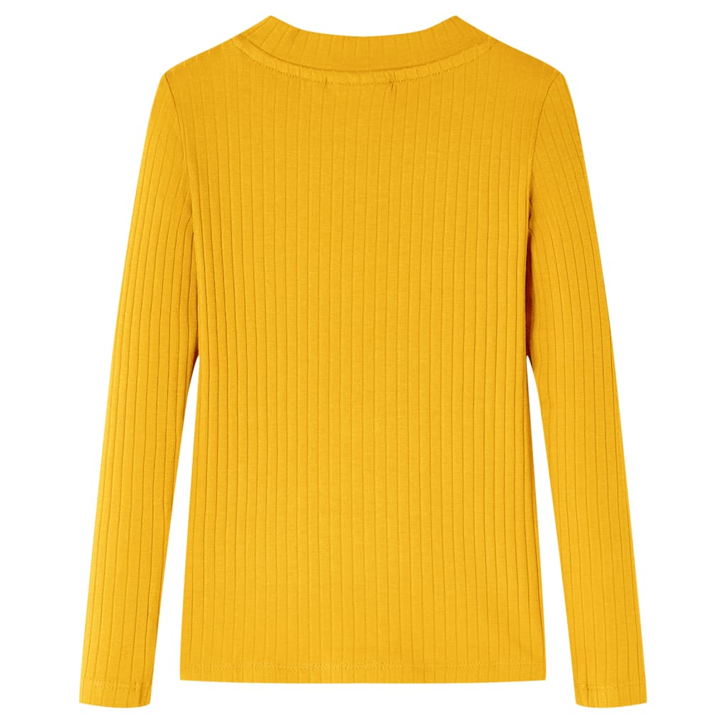 vidaXL Kindershirt met lange mouwen 104 okerkleurig afbeelding