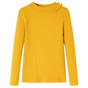 Otroška majica z dolgimi rokavi oker 116