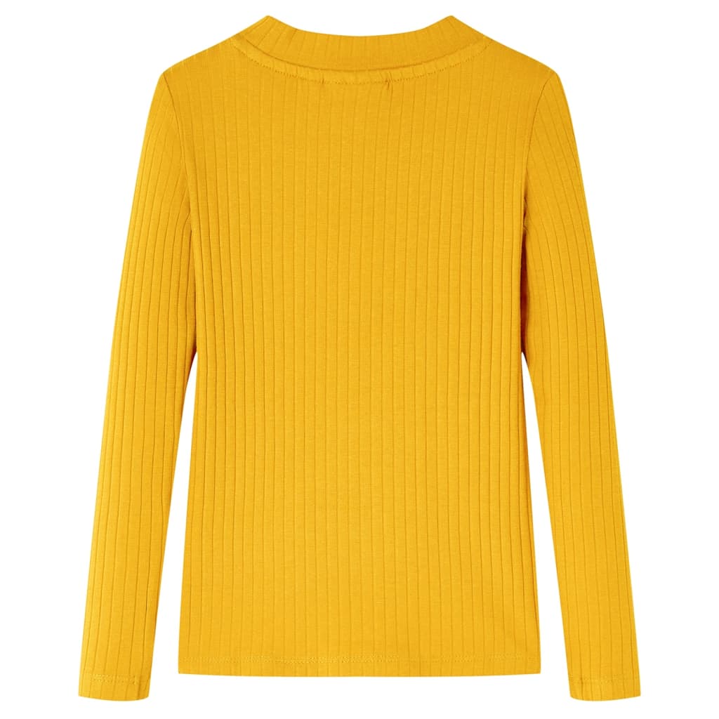 vidaXL Kindershirt met lange mouwen 116 okerkleurig afbeelding