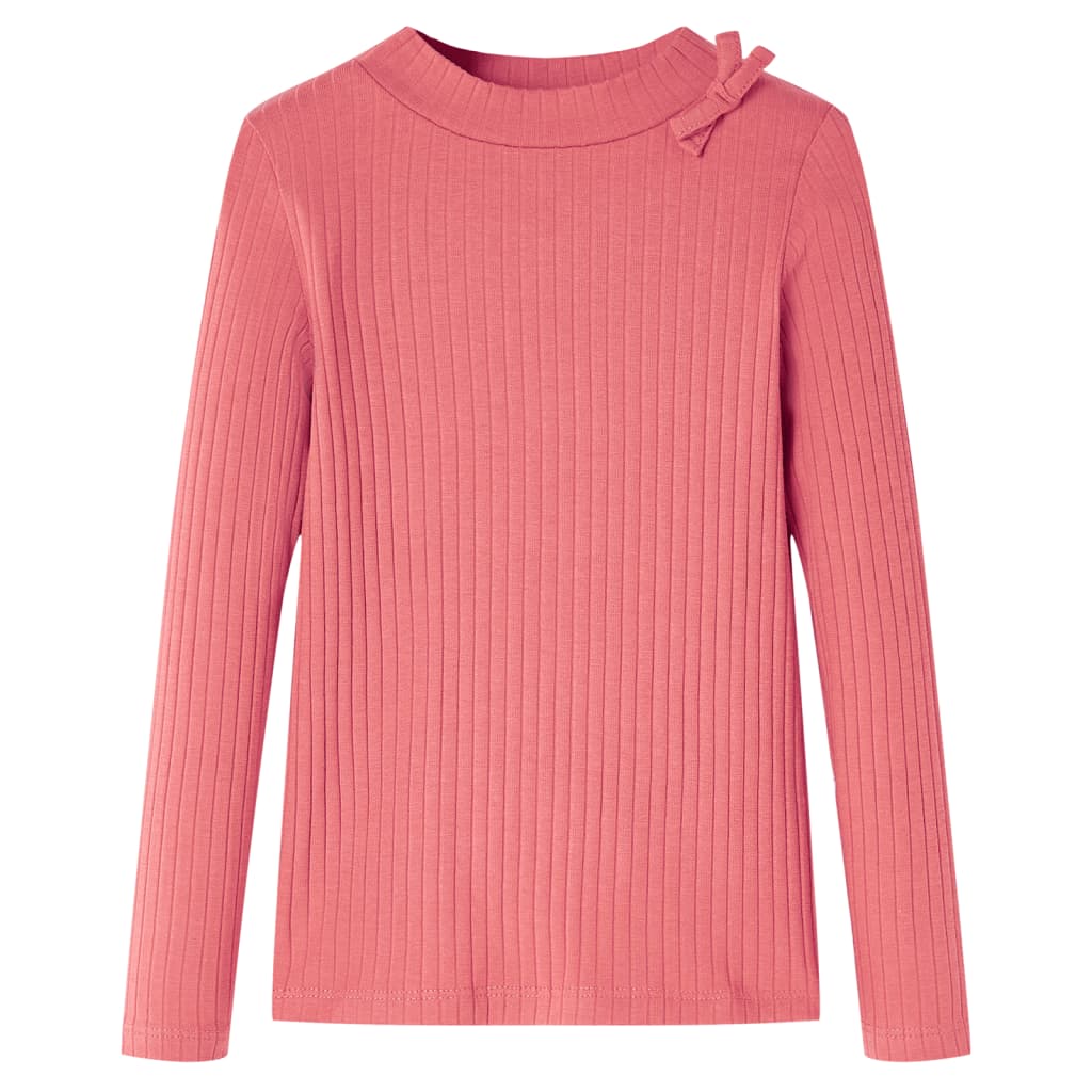 Tricou pentru copii cu mâneci lungi, roz antichizat, 140