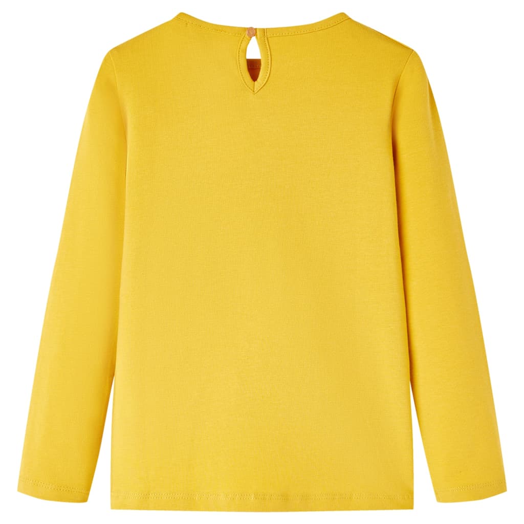vidaXL Kindershirt met lange mouwen 104 okerkleurig afbeelding