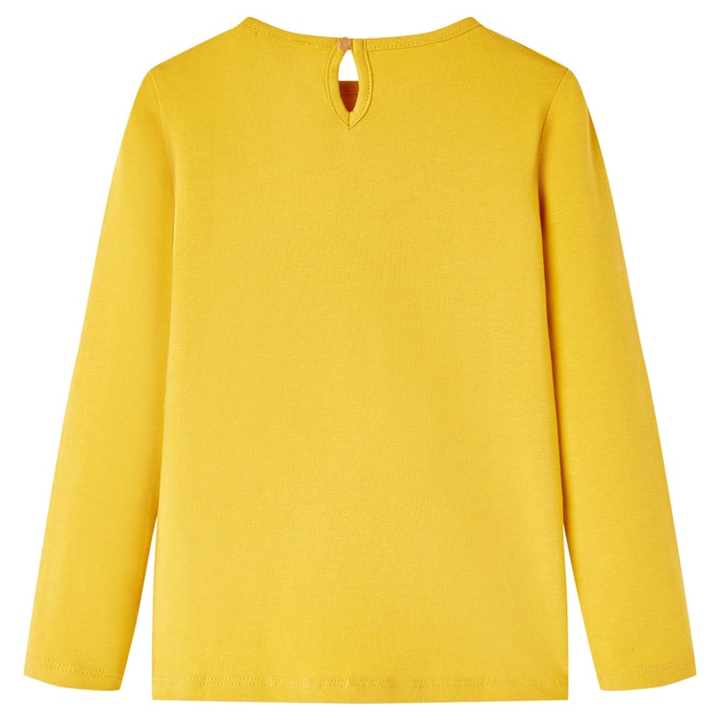 vidaXL Kindershirt met lange mouwen 140 okerkleurig afbeelding