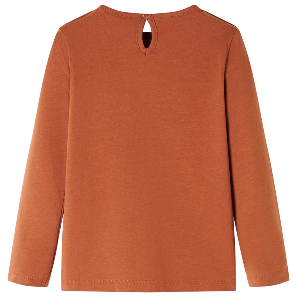 vidaXL Kindershirt met lange mouwen 92 cognackleurig afbeelding
