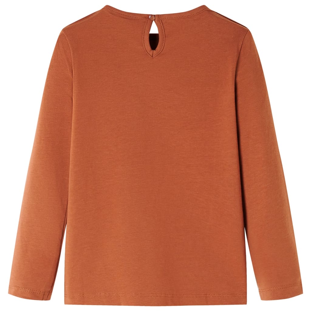 vidaXL Kindershirt met lange mouwen 116 cognackleurig afbeelding