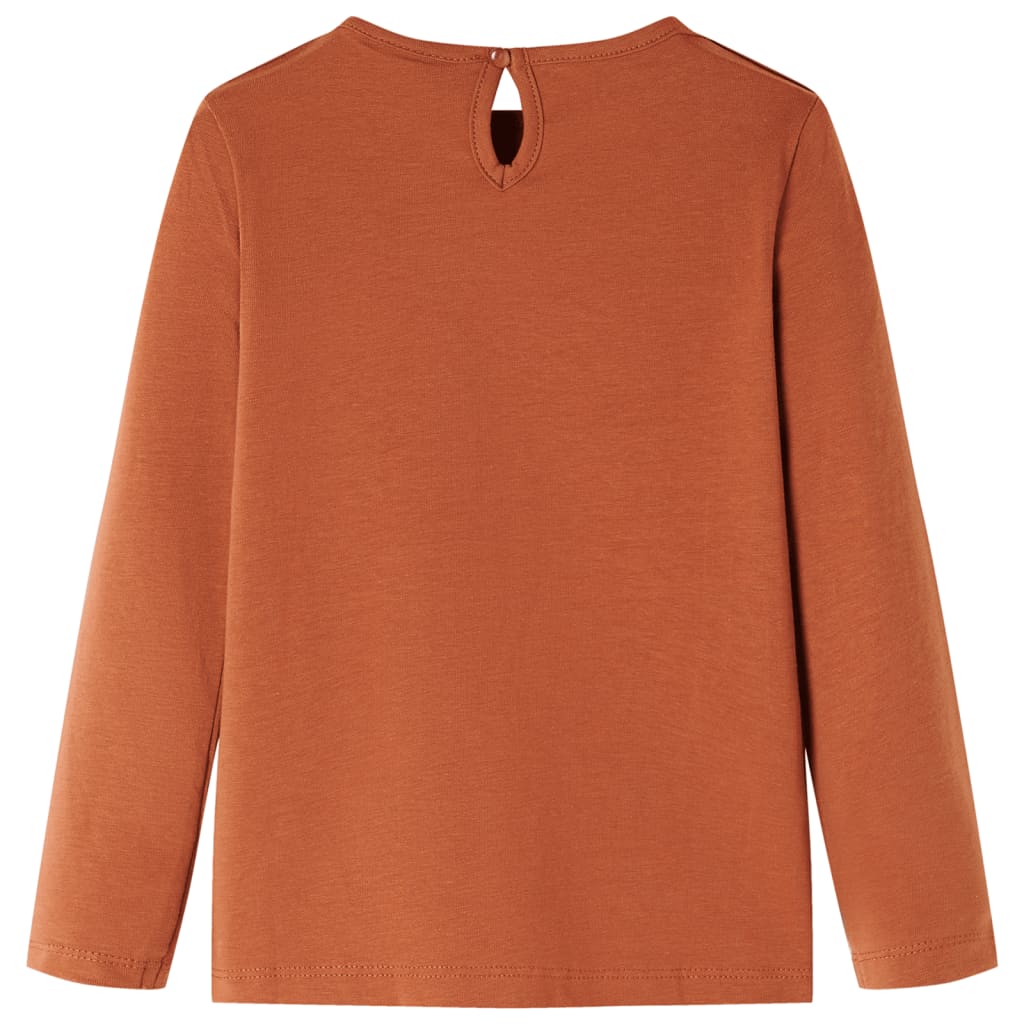 vidaXL Kindershirt met lange mouwen 140 cognackleurig afbeelding