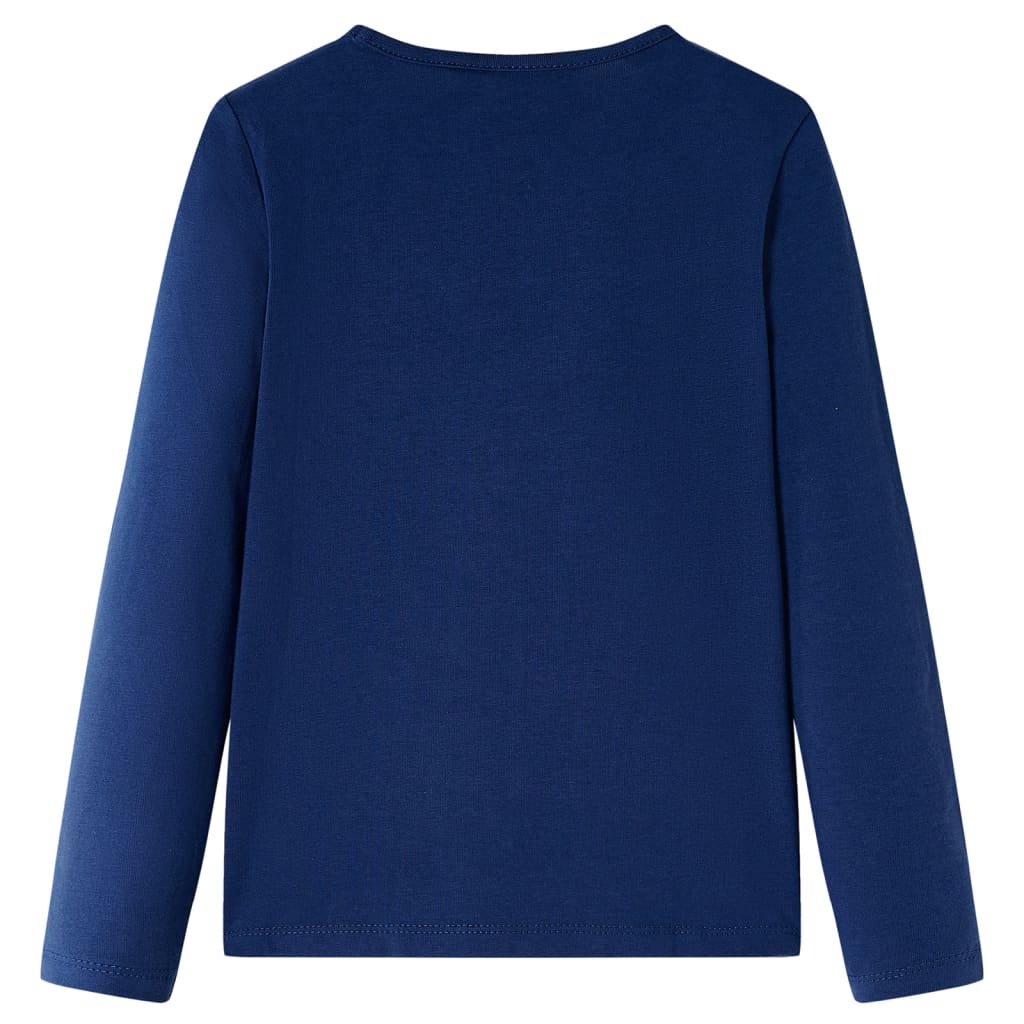 vidaXL Kindershirt met lange mouwen 92 marineblauw afbeelding