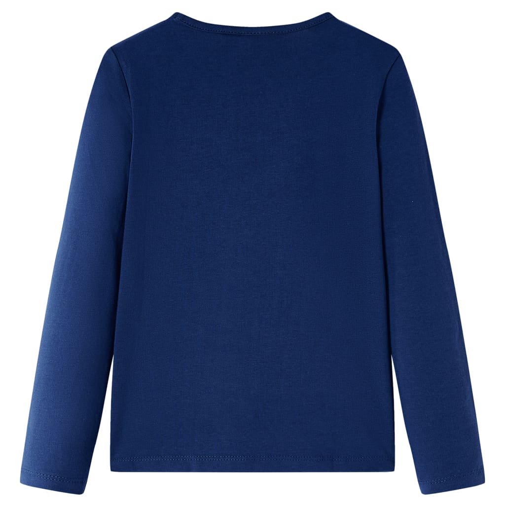vidaXL Kindershirt met lange mouwen 128 marineblauw afbeelding